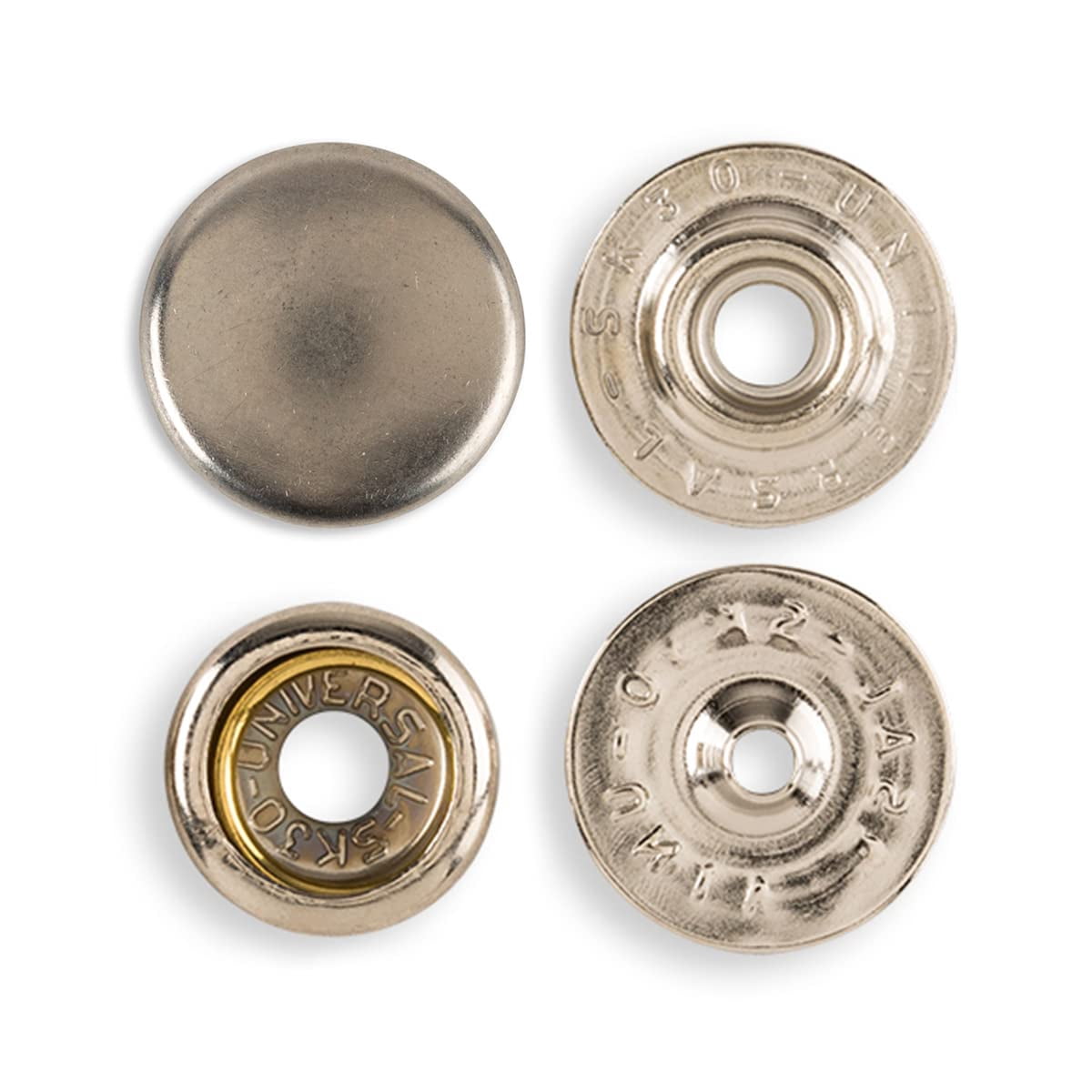 Set of 12 Silver Snap Fasteners 24L Snap Buttons 15mm Metal Buttons ...