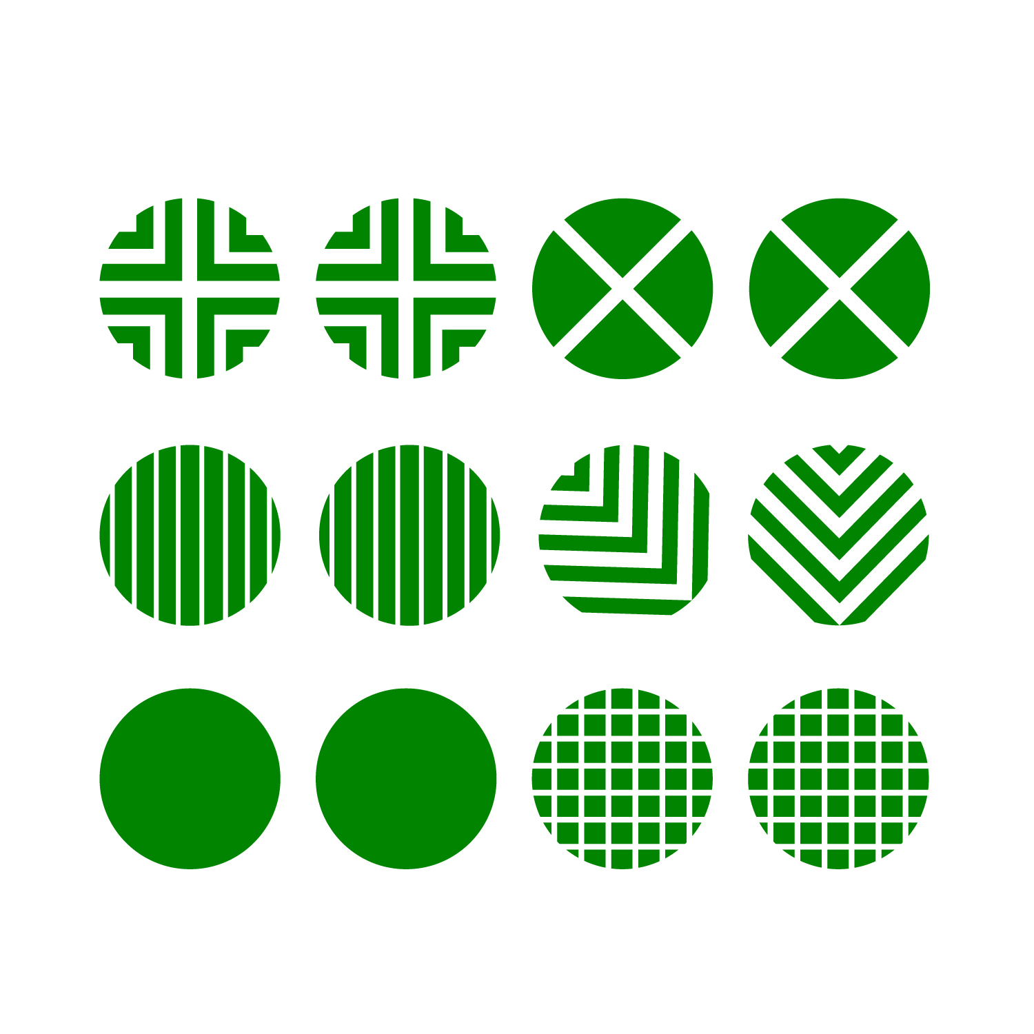 Simple Decal Patterns Set of 12 Vinyl Wall Art Decal - Circle Patterns - 10