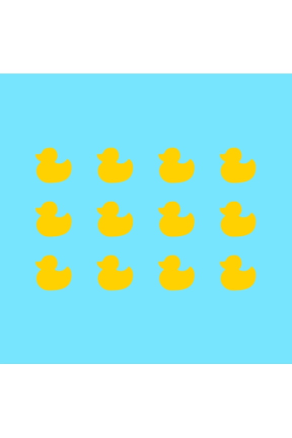 Set of 12 Vinyl Wall Art Decals - Little Ducks - 5" x 5" Each - Cute Fun Home Indoor Outdoor Bedroom Living Room Apartment Nursery - Shower Bath Time Nursery Playroom Decor (5" x 5", Yellow)