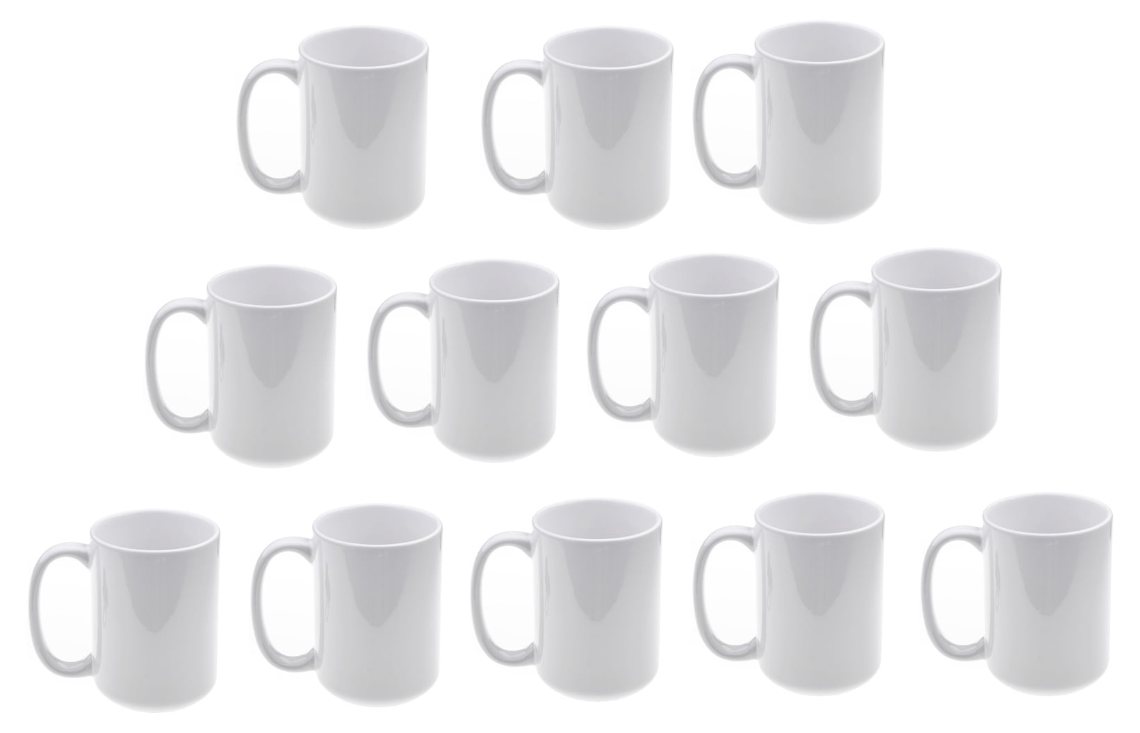 Miucoguier Sublimation Mugs 15 oz Set of 12 Bulk White Ceramic Coffee Mug  Tazas Para Sublimacion Sublimation Ceramic-Coated Cups Sublimation Blank
