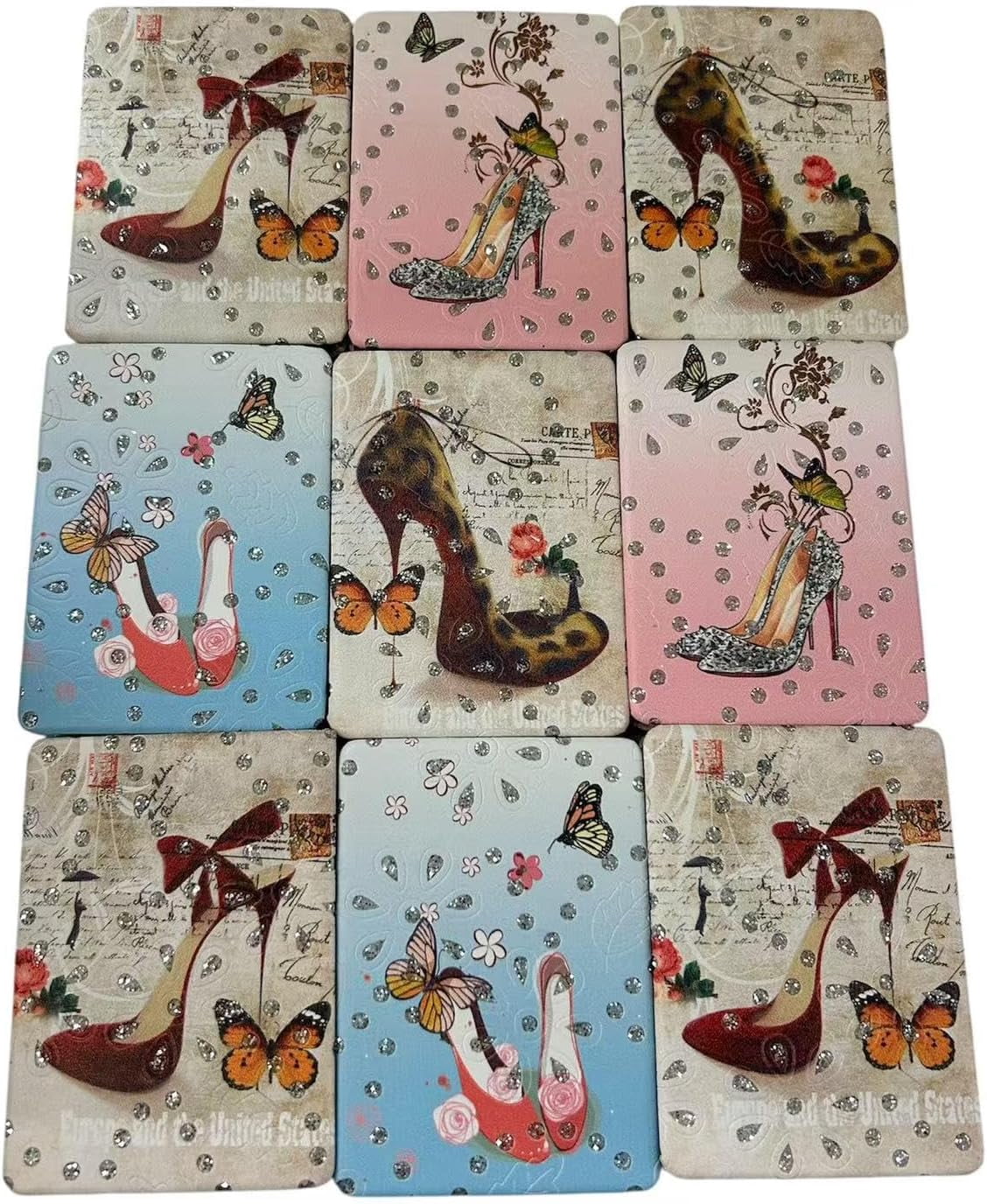 Set of 12 x Silver high Heel Compact Mirror Bridal Shower Party Favors, Christmas Gifts, Sweet 16, Quinceañera, Folding compact/ baby shower/bridal favor