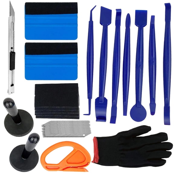 Set of 14, Car Install Tools for Vinyl Wrap, Vehicle Tint Window Film Kit Includes Vinyl Wrap Magnets, Edge Trimming Tools, Felt Squeegee, Wrapping Cutter