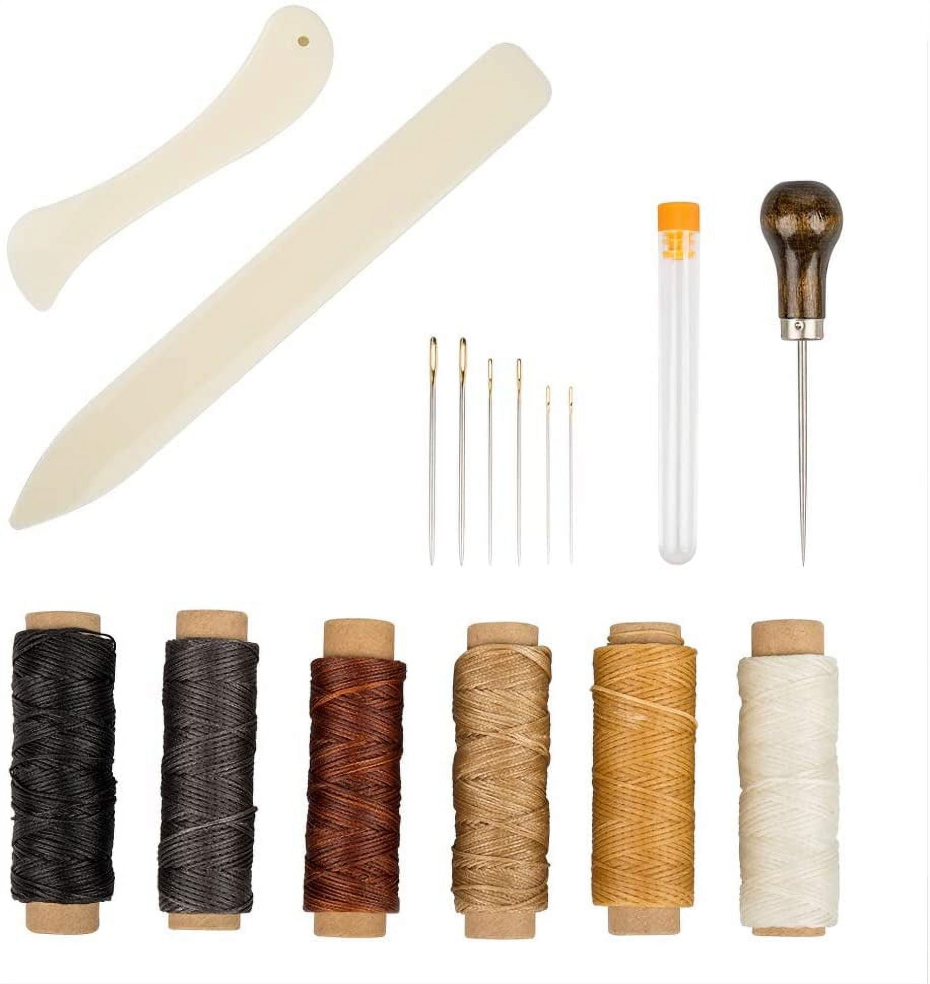 Set of 16 Bookbinding Tools, SourceTon Bone Folder Creaser Waxed Linen