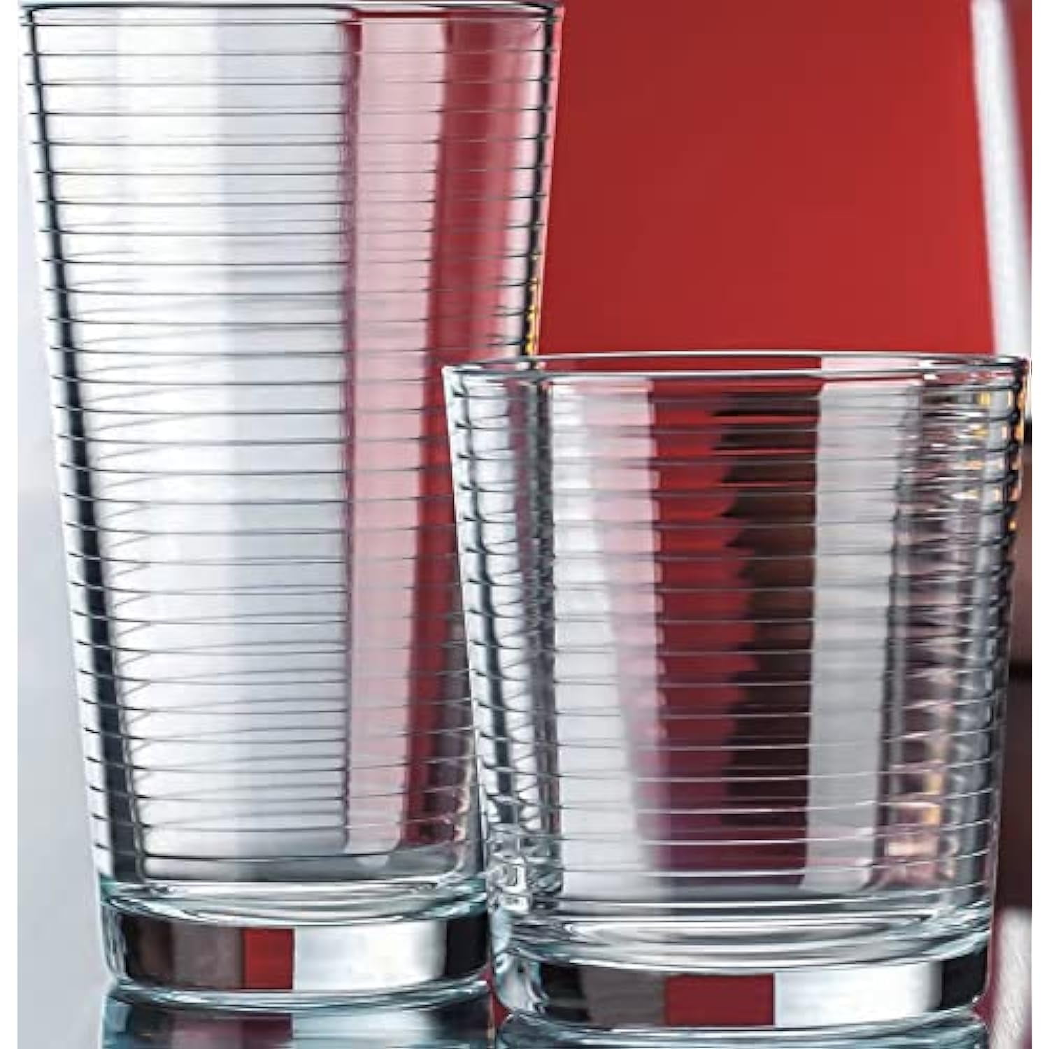 Durable Drinking Glasses [Set of 18] - Glassware Set Includes 6-17oz  Highball Glasses, 6-13oz Rocks Glasses, 6-7oz Juice Glasses | Heavy Base  Glass