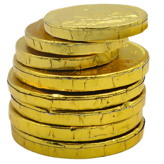 Set of 24 Assorted Chocolate Coins – Realistic Gold Foil Wrapped Quarters & Kennedy Half Dollar Candy Treats – For St Patrick's Day, Easter, Halloween, Classrooms, Scavenger Hunts & More!