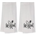 thumbnail image 1 of Let’s eat with Spoon and Fork. Two Pcs Funny Flour Sack Kitchen Towels Soft and Absorbent Size: 16 X 28 Inches., 1 of 4