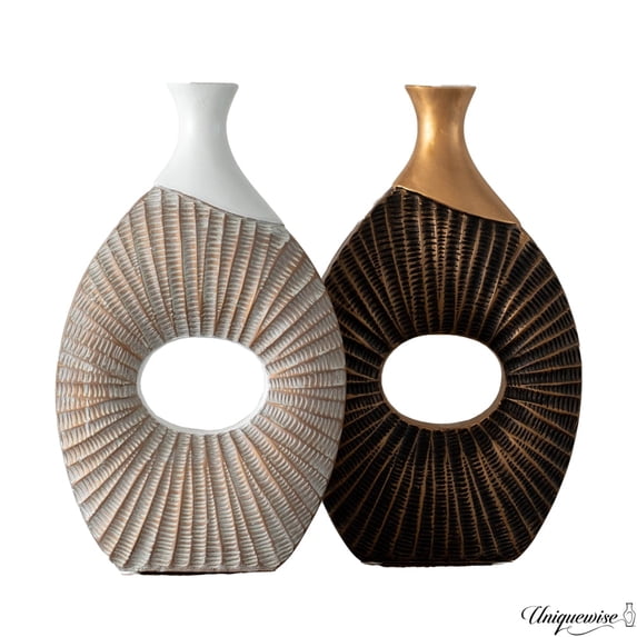 Set of 2 19-Inch Farmhouse Vase - Decorative Piece for Boho Kitchen, Bedroom Table, Home Office, Living Room or Shelf Decor - Large Vase for Console, Coffee Table, and Entryway Centerpieces