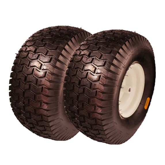Set of 2 20x8.00-8 Lawn Mower Tire and Wheel Tubeless with 3/4 Bushing, 3.5”Offset Hub and 3 1/16” Keyway 20x8x8 Lawn Mower Tire with Rim for Tractor Rear, Turf Tread 20 inch Wheels