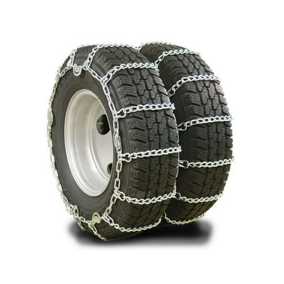 (Set of 2) 24.5" Twist Link Dual Snow Tire Chain for Semi Trucks - Emergency Tire Traction Grip Chains - Snow Blower Wheel Chains for Commercial Trucks, SUVs, Pickups, Auto Trac