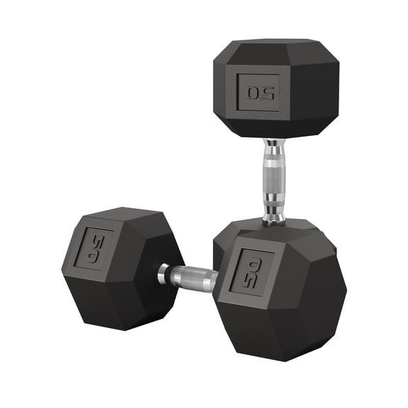 Set of 2 25-50LB Hex Dumbbell Hand Weights Dumbbells Pair For Strength Training, Non-Slip Grip, Anti-Roll, for Home Gym Strength Training – Workout Dumbbells Exercise Equipmen