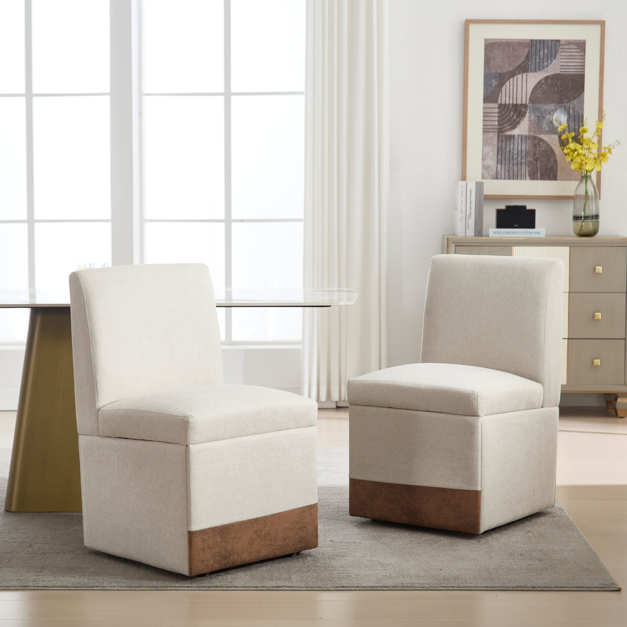 Set of 2 360 Degree Swivel Upholstered Dining Chairs, Swivel Dining — free download