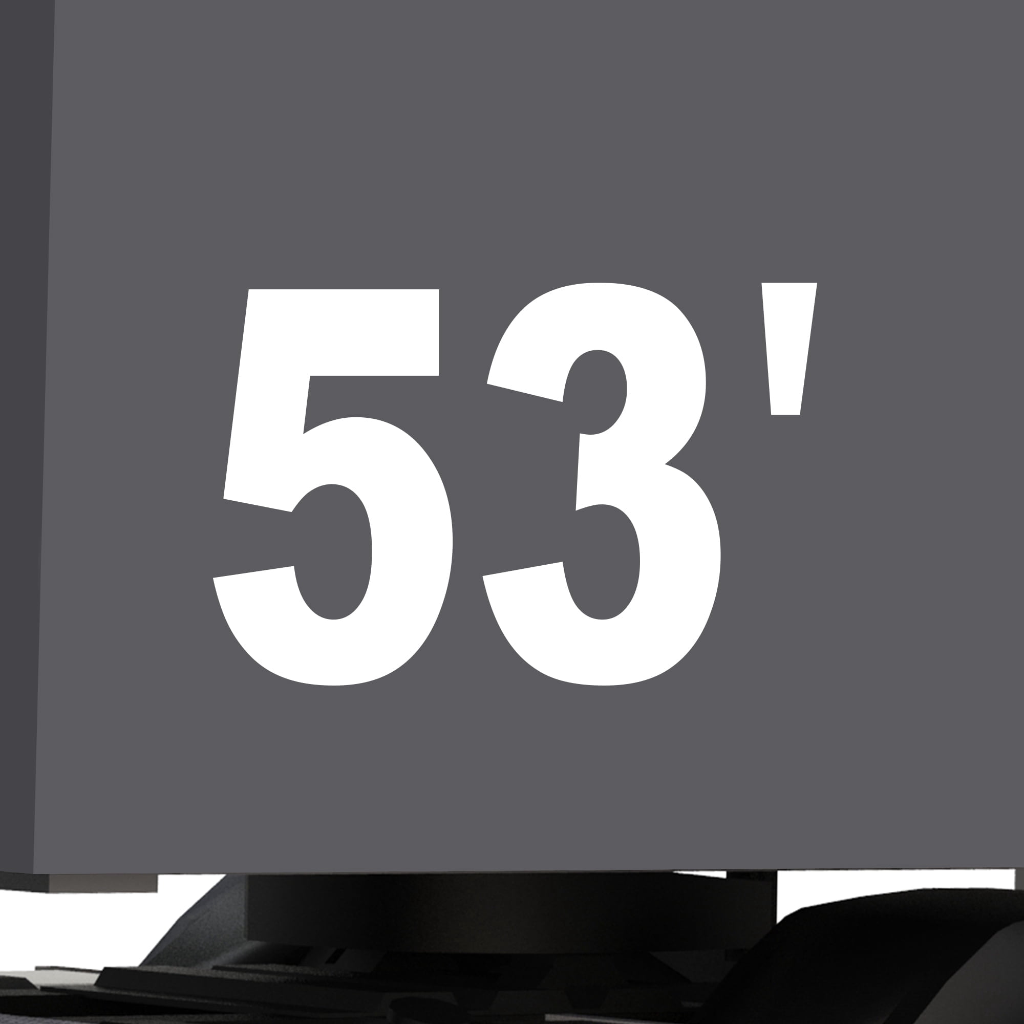 Set of 2 - 53' 53 ft 53 feet Trailer Length Vinyl Decal Sticker - Many ...