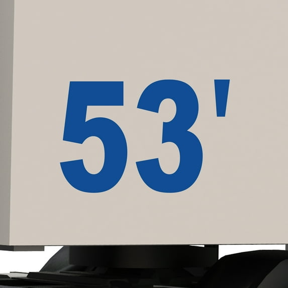 Set of 2 - 53' 53 ft 53 feet Trailer Length Vinyl Decal Sticker - Many Colors & Sizes - Trailer Sign Semi-Trailer Length Number Truck Safety Markings for Dry Van and Reefer Trailers (11" x 8", Blue)