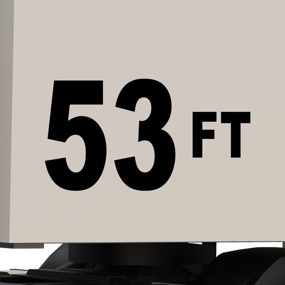 Set of 2 - 53 feet 53 ft 53' Trailer Length Vinyl Decal Sticker - Many Colors & Sizes - Trailer Sign Semi-Trailer Length Number Truck Safety Markings for Dry Van and Reefer Trailers (13" x 7", Black)