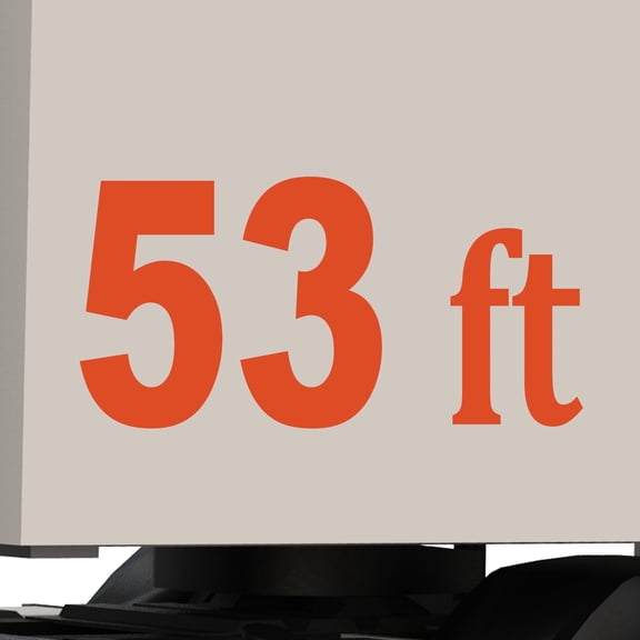 Set of 2 - 53 ft 53' 53 feet Trailer Length Vinyl Decal Sticker - Trailer Sign Semi-Trailer Length Number Truck Safety Markings for Dry Van and Reefer Trailers (14" x 7", Orange)