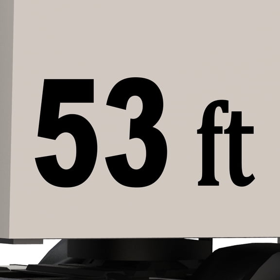 Set of 2 - 53 ft 53' 53 feet Trailer Length Vinyl Decal Sticker - Many Colors & Sizes - Trailer Sign Semi-Trailer Length Number Truck Safety Markings for Dry Van and Reefer Trailers (12" x 6", Black)