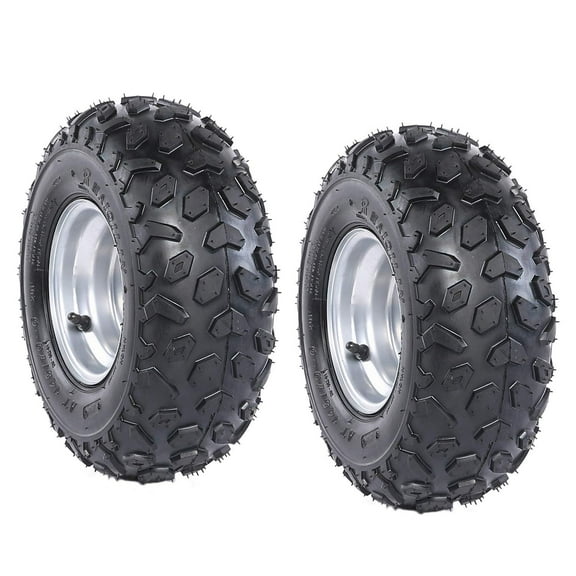 Set of 2 ATV Go Kart Tires 145/70-6 Tire With 6" Wheel Rims 3 Lug for Quad Mini Bike Go Cart Drift Trike 4 Wheelers Taotao Coolster 70cc 110cc 125cc Suzuki LT50 (2pcs)