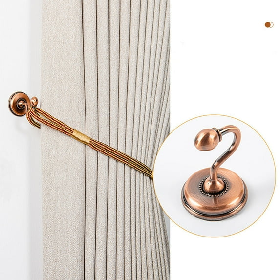 Set of 2 Alloy Curtain Tie Back Holdbacks with Wall Mount Screws, Curtain Holdbacks, Curtain Hooks, Zinc Alloy Construction with Smooth Rounded Edges No Drilling Needed
