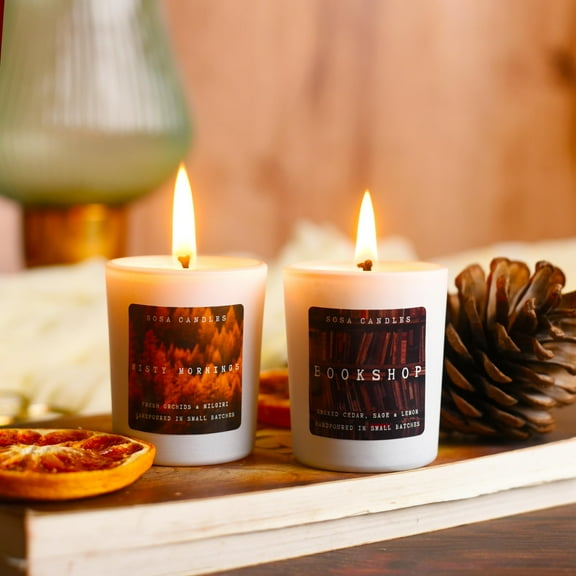 Set of 2 Aroma Scented Candles for Home Decor Decoration Bedroom Living Room Spa Relaxing Romantic Dinner Setup Scented Candles, 70grams 100% Pure Soy Wax