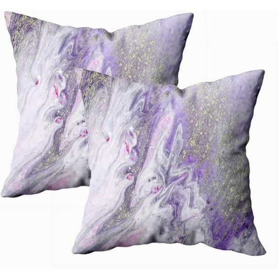 Set of 2 Art Fantastic Iridescent Colors Natural Luxury Modern Background Style Throw Pillow Covers 18X18 Inch Decorative Pillow Cases for Couch Bedroom Living Room