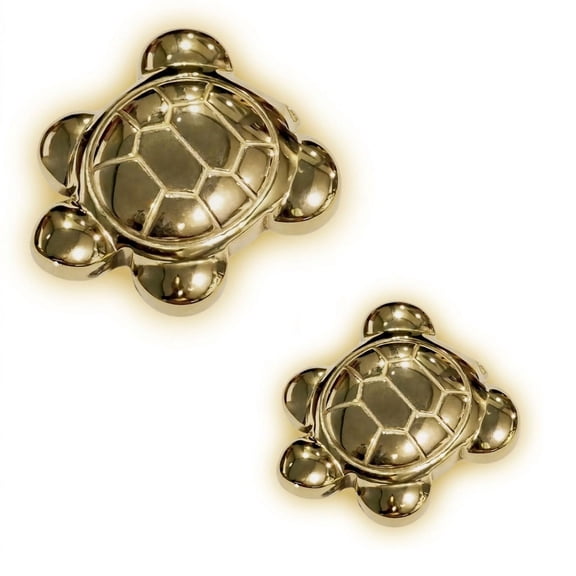 Set of 2 Authentic Hand-Carved Natural Pyrite Tortoise Figurine, Turtle Statue for Feng Shui, Symbol of Stability & Prosperity, Unique Office Decor & Crystal Gift