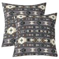 thumbnail image 1 of Set Of 2 Aztec Cushion Covers Men,Western Tribe Throw Pillow Covers,Black Grey Bohemian Pillow Covers 20x20 Inch,Exotic Geometric Decorative Pillow Covers,Boho Decor Pillow Covers, 1 of 5
