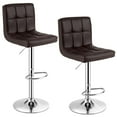 thumbnail image 1 of Set of 2 Bar Stool, Comfortable Swivel Adjustable PU Leather Bar Chair with Backrest, Soft Cushioned Seat, Footrest, Sturdy Metal Frame, Barstools for Kitchen, Pub (Black, White, Brown, Red), 1 of 8
