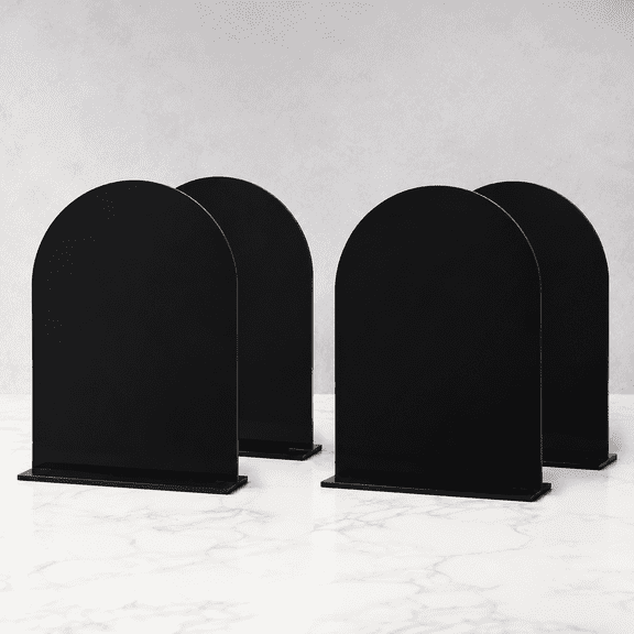 Set of 2 Black Acrylic Wedding Signs for Reception, 5"x7" Black Arched Acrylic Table Sign and Base | Cards and Gifts | Guest Book | Modern Font TableTop Reception Sign for Wedding & Party Event
