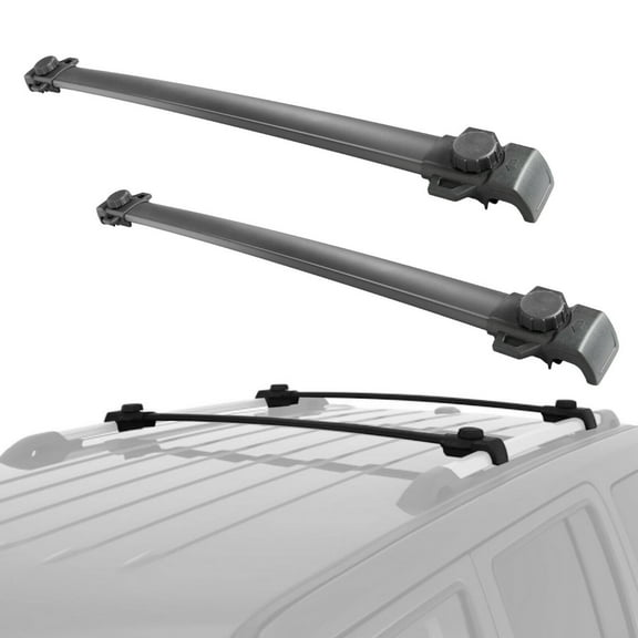 Set(2) Black Top Roof Rack Cross Bar Luggage for 2007-2017 Jeep Pat w/ OEM Roof Rails