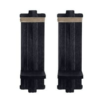Set of 2 Black Wooden Wall Candle Sconces: Gothic Distressed Candle Holders Shelf for Pillar Candles & Tealights, French Country Wall Decor (15.75x5.1in)