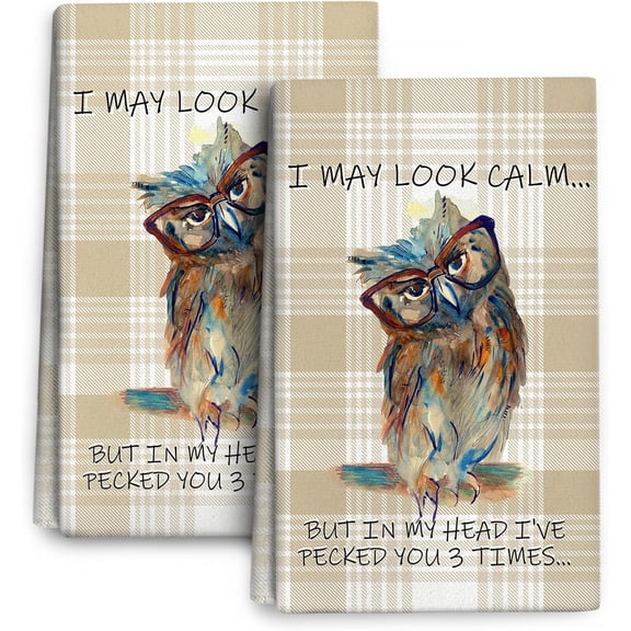 Set of 2 Blue Birds Kitchen Towels Cute Botanic Absorbent Decorative Dish Towels Tea Towels Hand Towels for Kitchen Farmhouse Bar, Gifts for Bird Lovers, Kitchen Decor Accessories