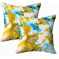 thumbnail image 1 of Set of 2 Blue Gold Abstract Painted Background Texture Fragment Acrylic Painting Canvas Modern Art Throw Pillow Covers 18X18 Inch Decorative Pillow Cases for Couch Bedroom Living Room, 1 of 1
