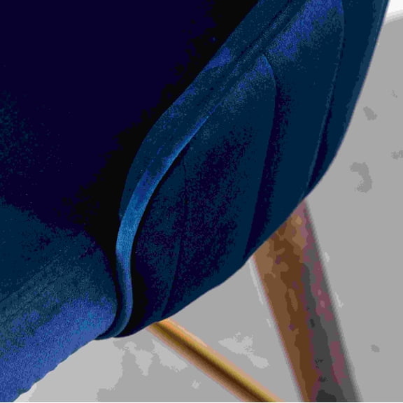 Set of 2 Blue Velvet Upholstered Wingback Bar Stools with Solid Rubberwood Legs, Mid-Century Modern Counter Height Stools for Kitchen Island, 19.7W x 20.5D x 40.2H