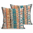thumbnail image 1 of Set of 2 Bohemian Patterns Pillow Covers 16x16 Inch, Coloed Seamless Stitching Decorative Throw Pillow Cases Cotton Cushion Covers for Sofa Couch Bed Living Room Bedroom Home Decor, 1 of 9