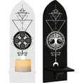 thumbnail image 1 of Set of 2 Boho Wall Candle Holder Shelf Mounted Wooden Detachable Sconces Candlestick Tree of Life Hanging Display Stand for Home Dining Room Bathroom Kitchen Hallway Decor 3.9 x 14.2inch, 1 of 9
