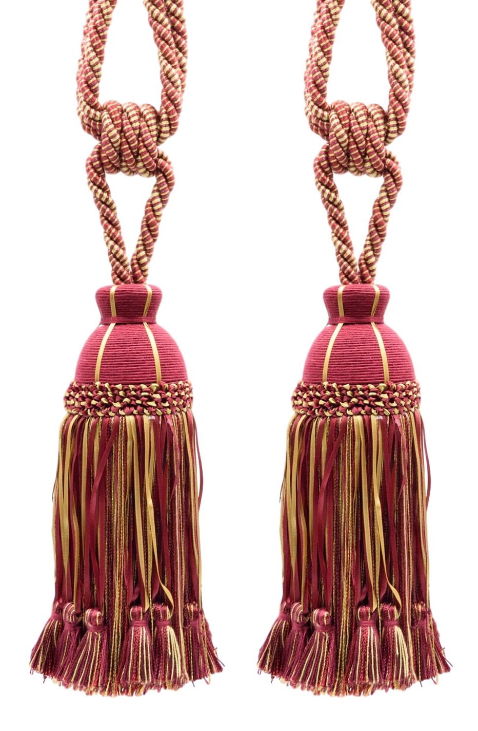 DECOPRO Beautiful Ribbon Curtain & Drapery Tassel Tieback Embellished ...