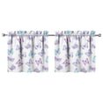 thumbnail image 1 of Set of 2 Butterfly Lovers Caf Curtains - 27.5x24 Inch Short Curtains for Kitchen, Tropical Floral Design, Semi-Sheer Fabric & Easy Care Rod Pocket Window Panels, 1 of 4