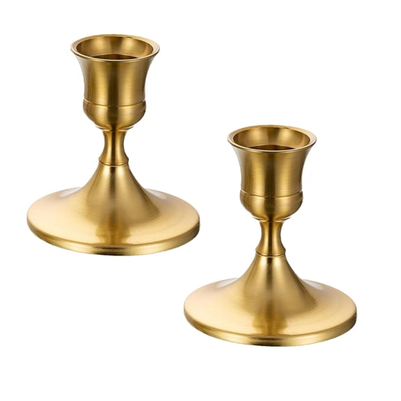 Set of 2 Candlestick Holders Taper Candle Holders, Candle Stick Candle Holder for Table Centerpiece, Wedding Reception, Christmas Mantel Decoration or Home Decor, Gold