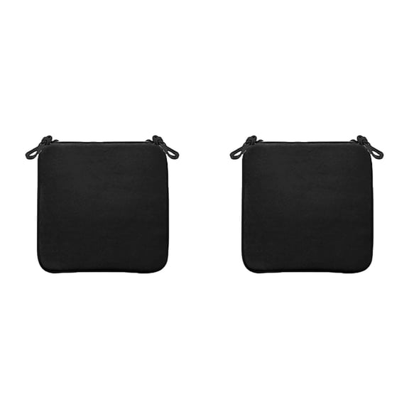 Set of 2 Chair Pads with Straps,16x16 Inch Outdoor Seat Cushions,Thick Foam Padding and Non-Slip Ties,Water-Resistant Fabric Works for Patio,Bistro,Dining Chairs and Garden Furniture