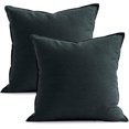 thumbnail image 1 of Set of 2 Decorative 26"x26" Cotton Linen Chair Throw Pillow Case Green for Sofa Durable Classy, Comfortable Cushion Cover for Coffee Shop/Bar (65 x 65cm) Dark Blue, 1 of 10