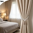 thumbnail image 1 of Set of 2 Decorative Curtain Tiebacks with Faux Pearl Accents, Woven Cord Drapery Holdbacks for Drapes and Curtains, Adjustable Loop Tie Backs for Living Room and Bedroom Decor, 1 of 6