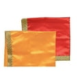 thumbnail image 1 of Set of 2 Decorative Mat Aasan Large Pooja Cloth Decorative Cloth (Size:-22 Inches X 22 Inches) for Indian Traditional Festival Diwali Decorations Multipurpose Home Pooja Item and Articles(Red,Yellow), 1 of 5