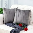 thumbnail image 1 of Set of 2 Decorative Striped Velvet Throw Pillow Covers, Soft Dutch Velvet Cushion Covers with Zipper, Square Pillowcases for Couch Sofa Bed Car 18x18 Inches, 45x45cm, 1 of 7