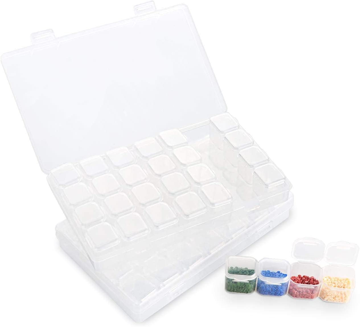 Set of 2 Diamond Embroidery Boxes, Diamond Embroidery Box Kit with 28 ...