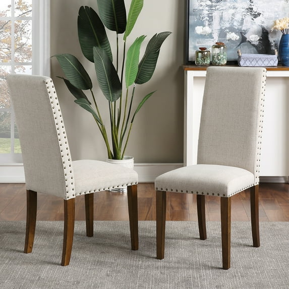 Set of 2 Dining Room Chairs, Living Room Side Chairs, Upholstered Accent Chairs with Solid Wood Legs, Contemporary Dining Chairs with Armless for Hotel Restaurants Wedding Home Kitchen, B2350