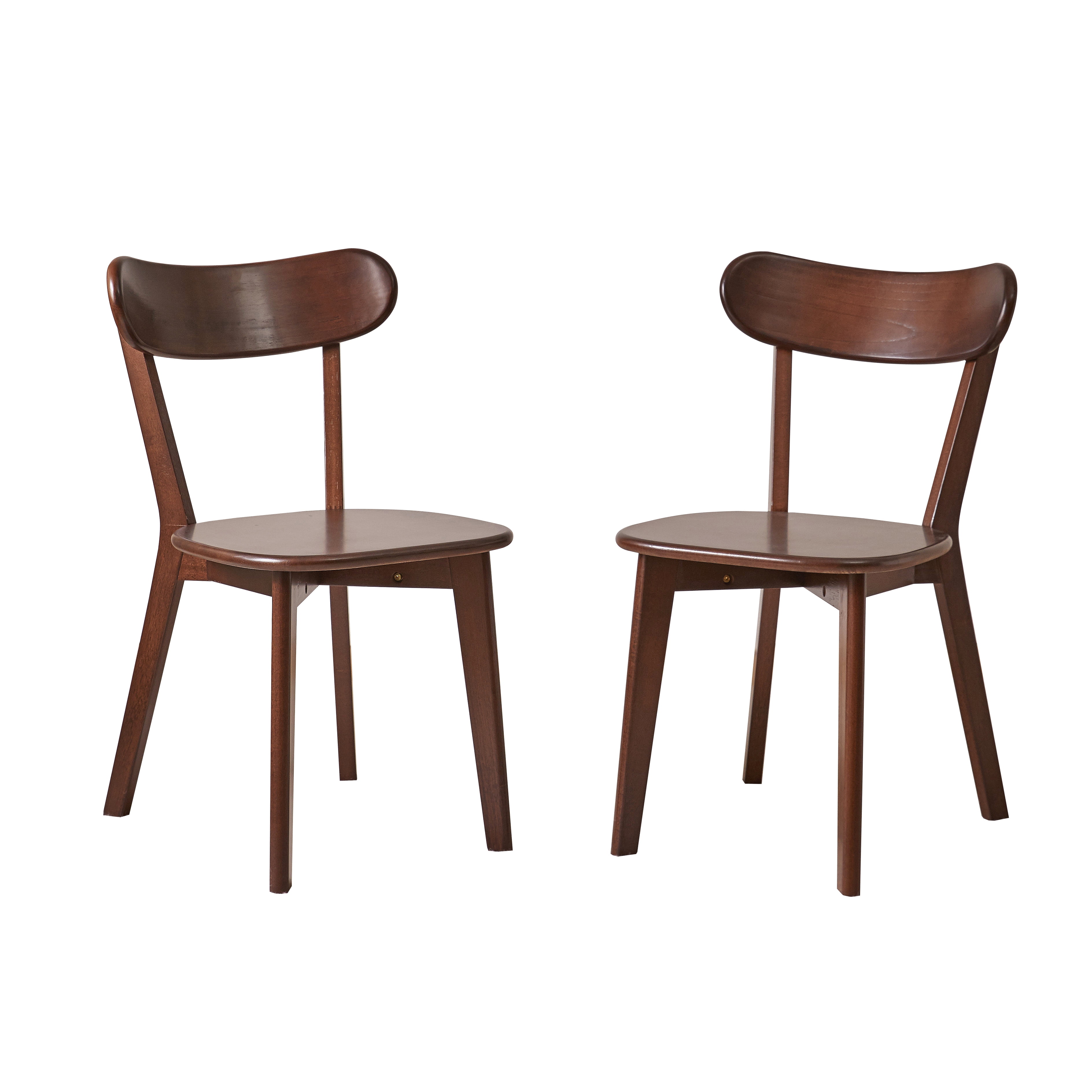 Set of 2 Dining chair wooden Premium grade rubber wood natural wood made in Southeast Asia 100% solid wood chair table chair wooden living room chair simple and natural 46*37*76 cm
