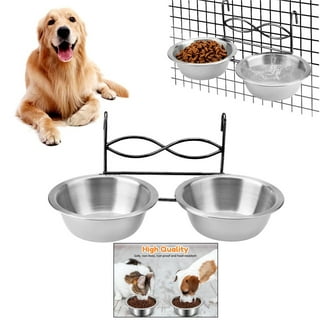 Pet Carrier Food Water Dish Spill Resistant Hook on Cups Set of 2