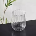 thumbnail image 1 of Set of 2 Drinking Glassware Ribbed Glass Cups Tulip Shape Wine Beverage Milk Glasses for Daily Use, Hosting, Home Bar, Evening Party, Birthdays, Shower, Housewarming Gift, 1 of 5