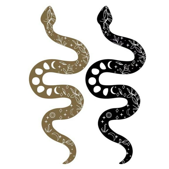 Set of 2 Earthy Room Wall Decor Boho Witchy Cute Wooden Snake Decor Natural Witchy Desk Decor Altar Decor Frame Wall Hanging Boho Wall Art for Apartment Bedroom Living Room (Crawl)
