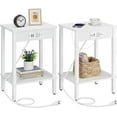thumbnail image 1 of Set of 2 End Table , Narrow Side Table  Ports and Outlets, Nightstands with 2-Tier Storage Shelves, Sofa Table for Small Space Living Room Bedroom, 1 of 9